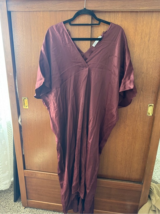 Zara Dresses & Skirts - Zara Burgundy silky material Maxi Dress